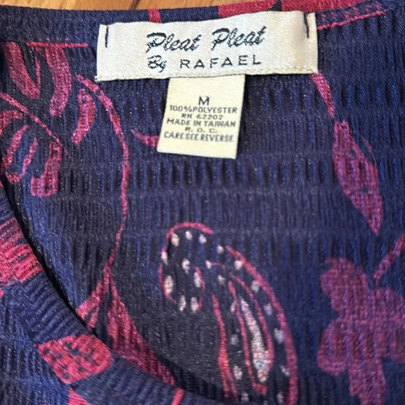 Pleat Pleat by Rafael Women’s Blouse Size M - Picture 3 of 4